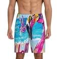 thumbnail image 1 of Fotbe Tropical Flamingo Summer Pantalones Cortos de Pijama para Hombre, Ropa de Dormir, Pantalones de Pijama Cortos para Hombre-3X-Large, 1 of 6