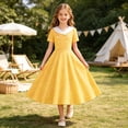 thumbnail image 2 of Tfken Soft Dresses Girls Comfy Holiday Travel Girls A Line Dresses Polka Dot Print Casual Fashion Party Children Cute Clothes Size 9-10 Years, 2 of 4