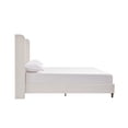 thumbnail image 6 of King Size Upholstered Platform Bed Frame with 54" Tall Wingback Headboard, Chenille Fabric, Strong Wood Slats Support, No Box Spring Needed, 1000LBS Capacity, Easy Assembly, Cream White, 6 of 9