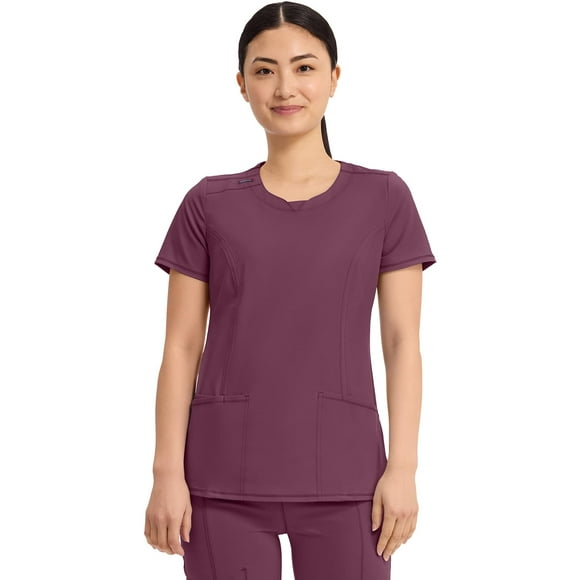 Camiseta elástica Cherokee Infinity Scrub 2624A Wine XS con 3 bolsillos