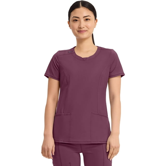 Camiseta elástica Cherokee Infinity Scrub 2624A Wine XS con 3 bolsillos