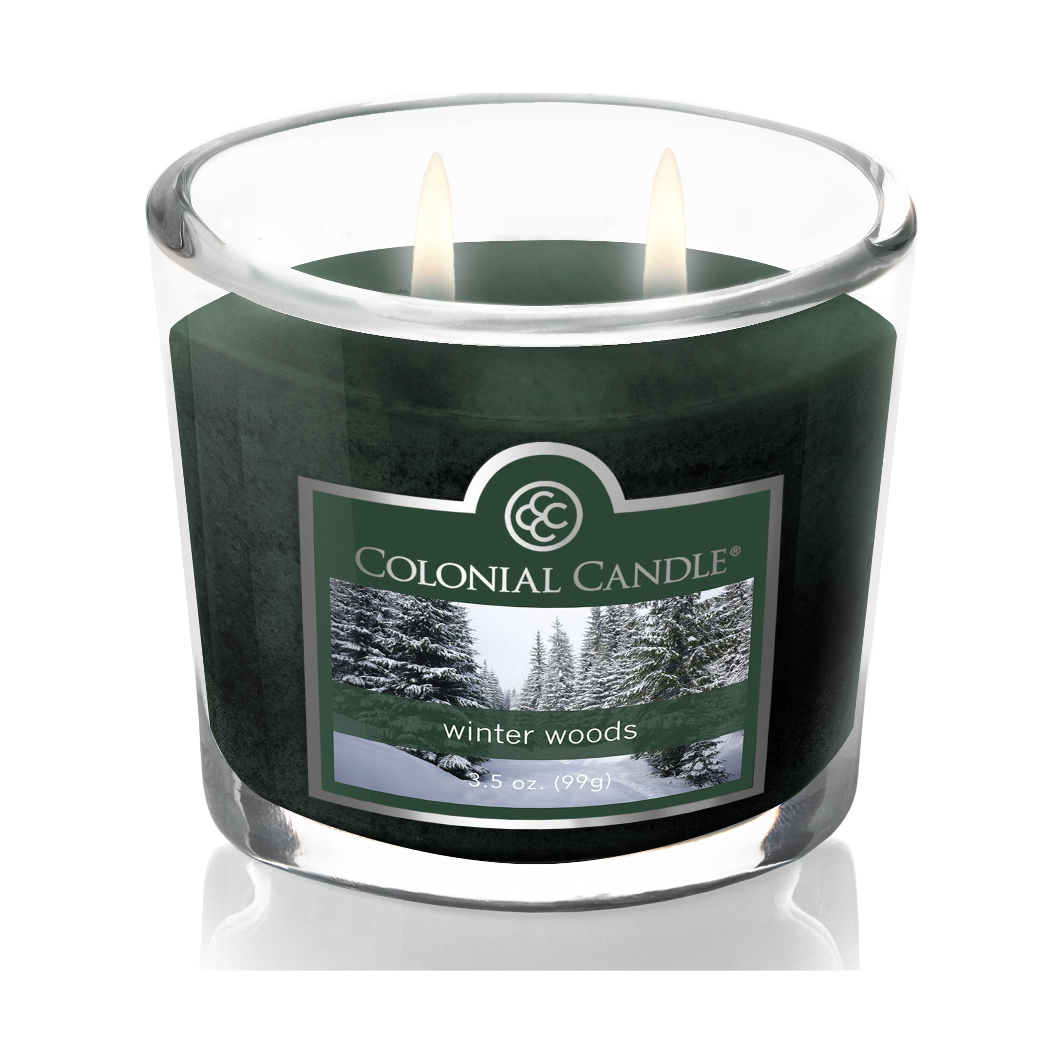 Colonial Candle Winter Woods Scented Jar Candle - Classic Ovals - 2 Wick - 3.5 oz - 20h Burn