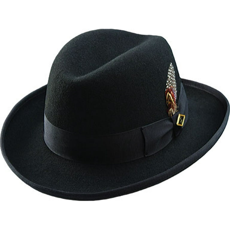 Stacy Adams Men's Wool Hamburg Comfort Hat BLACK M