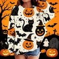 thumbnail image 2 of Atogsazn Kids Girls Halloween Oversized Sweatshirt Children Crew Neck Long Sleeve Pullover Sweaters Fall Winter Tops Yellow 10-11 Years Fashion, 2 of 5