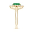 thumbnail image 4 of ANGARA Natural Princess Diana Inspired 1.5 ct Emerald Ring with Diamond Halo in 14K Yellow Gold for Women (Size-9x7mm) | May Birthstone, Anniversary, Jewelry Gift for Women | Natural Emerald Ring, 4 of 10