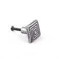 thumbnail image 4 of Renovators Supply Square Iron Kitchen Cabinet Knob Pull Decorative Maze style Pewter Finish Small Vintage Metal Knobs for Kitchen Cabinet, Cupboard or Drawer Pull Handle w/Screws, 4 of 8