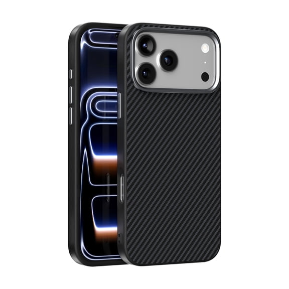 Decase Carbon Fiber Texture Magnetic Case for iPhone 17 Pro Max,Compatible with Mag Safe,Shockproof Slim Hard Back Cover,Anti-Scratch Protective Case,Black