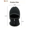 thumbnail image 4 of Spencer 2 In 1 Men Winter Warm Balaclava Beanie Hat Scarf Knit Caps Windproof Conjoined Sleeve Wool Cap Zipper Neck Warmer Ear Protector "Navy Blue", 4 of 8
