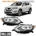 thumbnail image 3 of HOUGEET Full LED Headlights Assembly with Bulbs Fit for Nissan Rogue SL 2017-2020, Black Housing Headlamp Replacement, Left & Right Side, 3 of 8