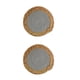 thumbnail image 1 of Injueey Mantel de redonda, posavasos, mantel Individual de aislamiento tejido de paja, escritorio de cocina antideslizante de estilo nórdico línea gris claro 15cm 2piezas, 1 of 6