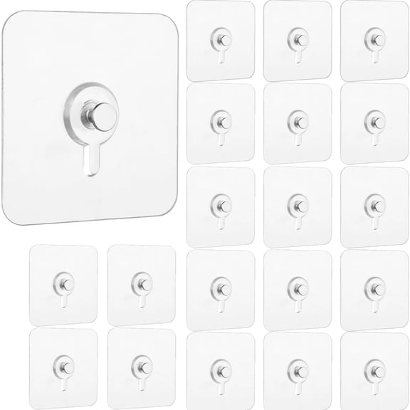 20Pcs Adhesive Wall Mount Screw Hooks, No-Trace Sticker Screw Hanging Nails for Bathroom Kitchen