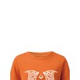 thumbnail image 3 of TRKIYQC mujer moda Halloween polar sudadera esqueleto calabaza murciélago Luna Castillo fantasma estampado cuello redondo manga larga jerséis Tops TRKIYQC moda, 3 of 6