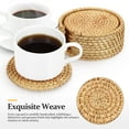 thumbnail image 5 of Pawsdot 1Set Cup Holder Coasters Rattan Coasters with Holder Black Titanium for Smartphone Use, 5 of 5