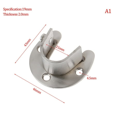

(Type A1) 19/22/25/32mm Wardrobe Bracket Stainless Steel Rod Socket Flange Rod Holder