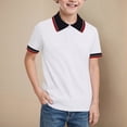 thumbnail image 2 of NIEWTR Boys Uniform Short Sleeve Polo Shirt Classic Collared Top for School and Daily（A01-Watermelon Red,11-12 Years), 2 of 4
