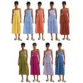 thumbnail image 3 of Michellecmm  Women's Long Dress Square Neck Shirred Tiered Spaghetti Strap Dress, 3 of 9