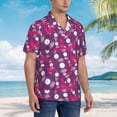thumbnail image 3 of Gukieu Vintage Vinyl Record Print Men's Short-sleeved Shirts, Button-down Lapel Hawaiian Shirts, T-shirts, Beach Vacation Summer Casual Wear,Large, 3 of 7