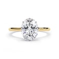 thumbnail image 2 of Solitaire Wedding Engagement Ring for Women | Center 9.5x7.5mm Oval Cut Lab Created Moissanite Stackable Band Promise Rings in 14K Yellow Gold Over Sterling Silver Jewelry Gift for Her, Ring Size 5, 2 of 6