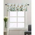 thumbnail image 3 of Curtain Valance for WindowsWatercolor White Daisy Floral Kitchen Valances Rod Pocket Short Curtains,Pastoral Flowers on Blue Window Treatment Panel for Living Room Bathroom Bedroom, 3 of 8