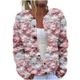 thumbnail image 2 of Cárdigan informal de punto con estampado navideño para mujer, chaqueta con botones y abrigo para mujer, 2 of 5