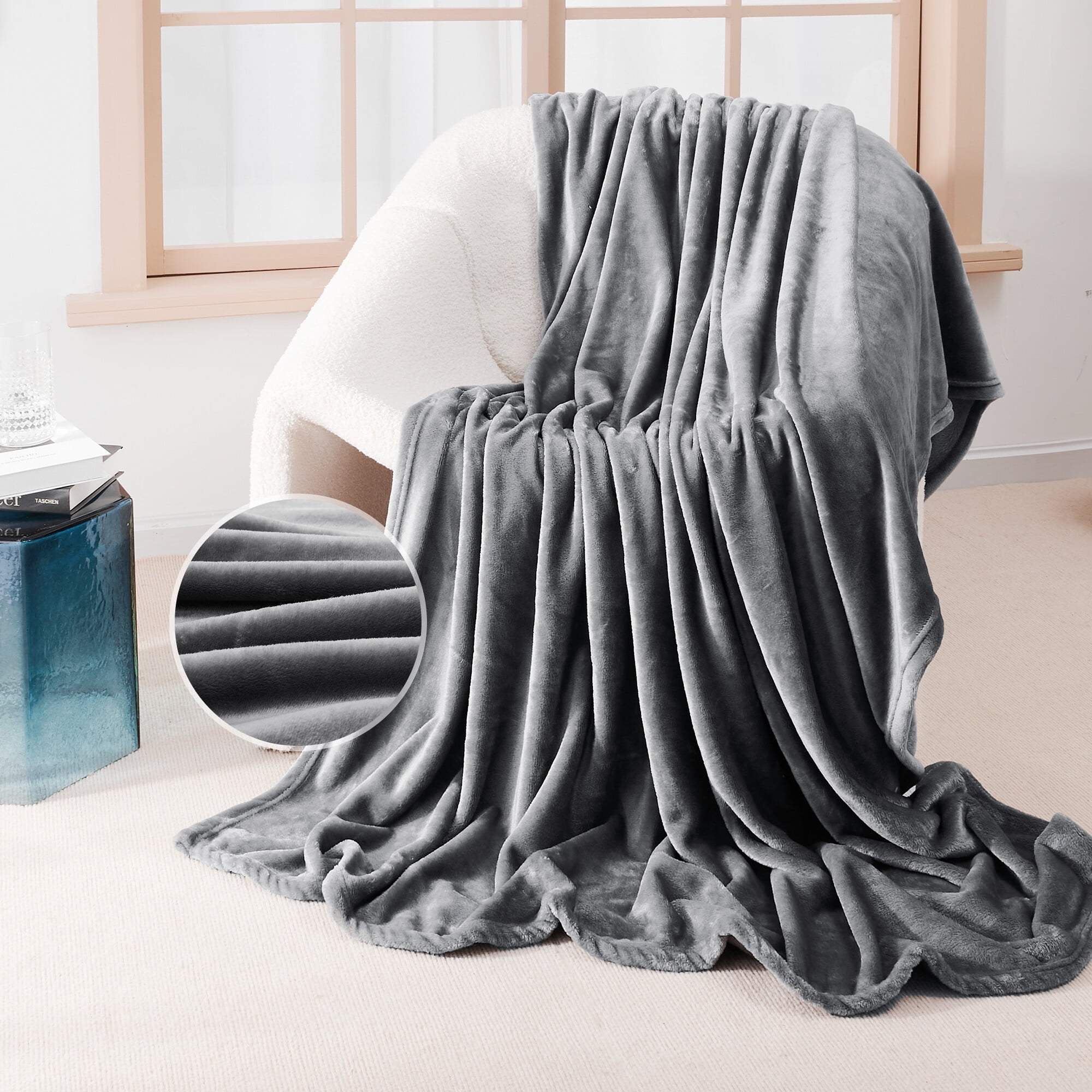 Deconovo Fleece Blankets King Size Bed Blanket Soft Lightweight Plush Cozy Fuzzy Luxury