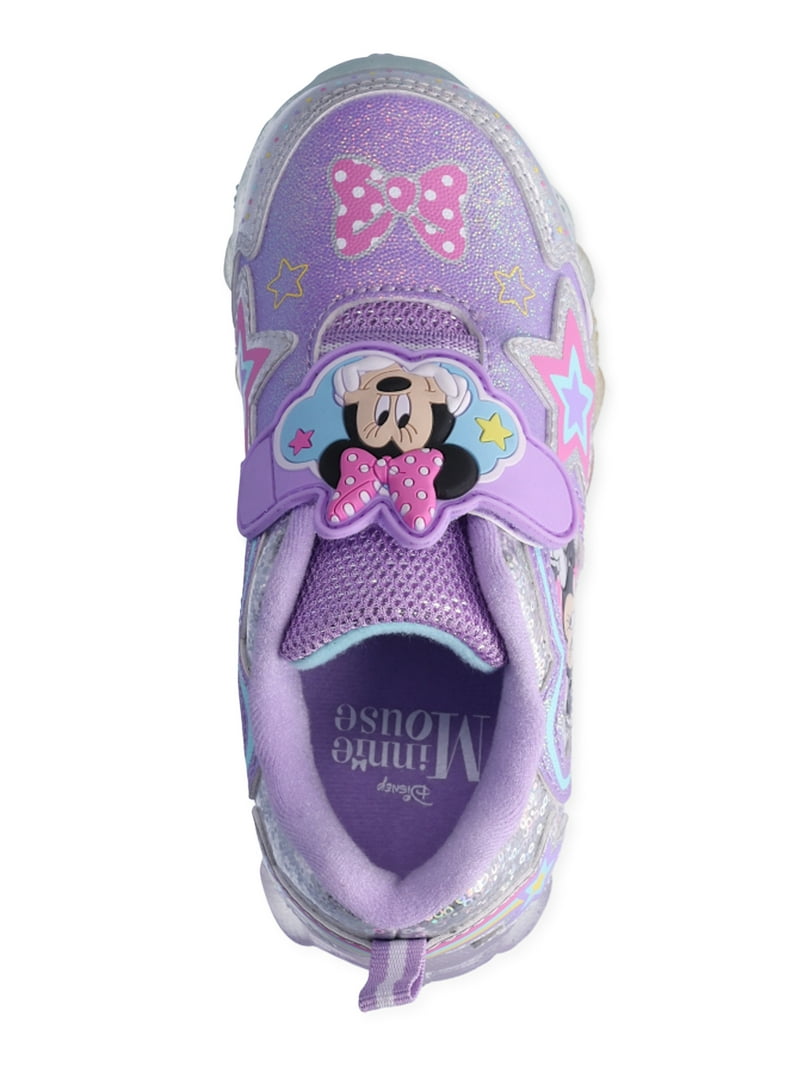 Minne girl （2023） Minnie Mouse Toddler Girl Light Up Sneakers, Sizes 7-12