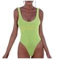 thumbnail image 1 of MKLEKYY Trajes De Baño Mujer 2 Piezas Women Fashion Letter Print Piece Swimsuit Sexy Bikini Swimwear Bathing Sleeveless Backless Swimsuit 2545, 1 of 5