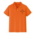 thumbnail image 6 of XQYLOS Tween Boys Girls Aestheti𝐜 Lapel Neck Shirt Short Sleeve Cross Print Tennis School 𝐔niform Collared Tops, 6 of 8