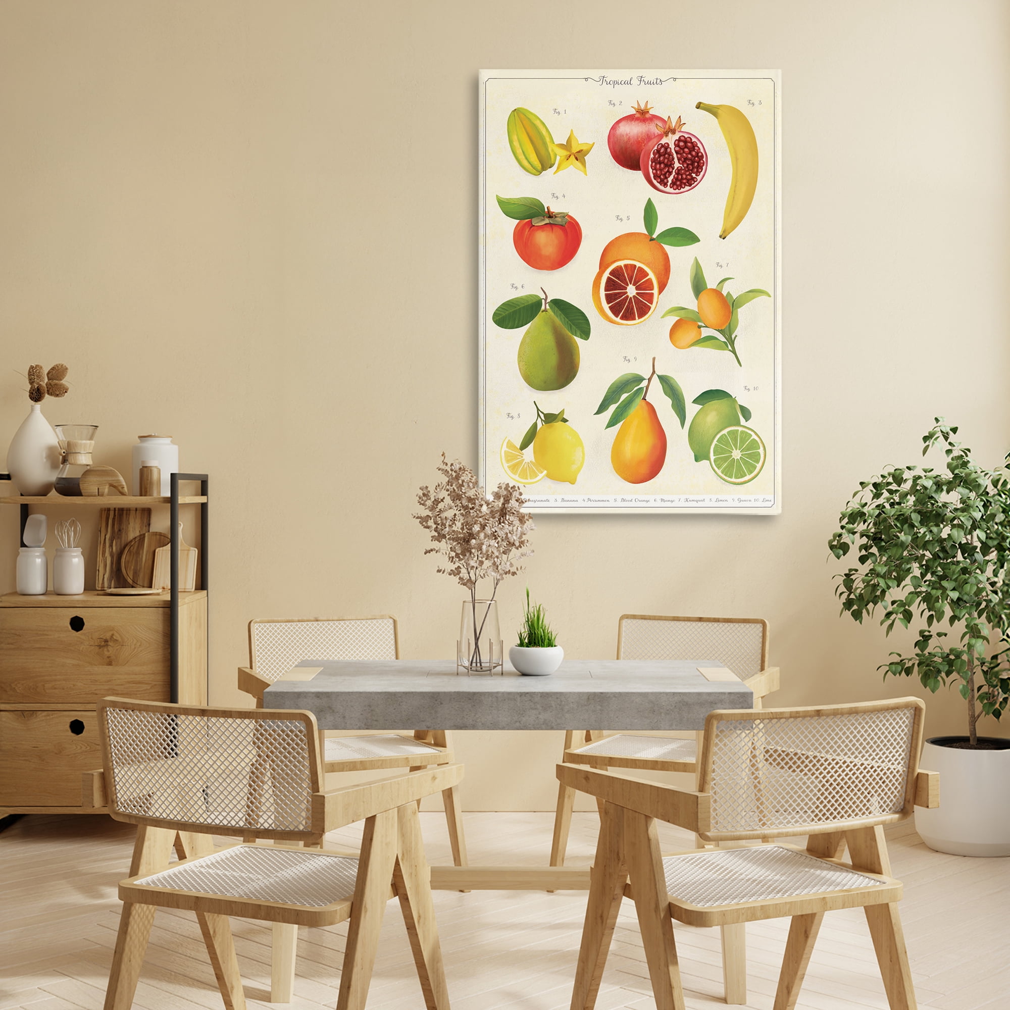 Stupell Industries Vintage Tropical Fruit Studies Canvas Wall Art, design by Diane Neukirch