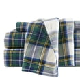 thumbnail image 1 of Juego de sábanas Comfort Spaces de franela de algodón Cal King Green Plaid, 1 of 8