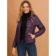 thumbnail image 2 of INSPIRE CHIC Women's Hooded Packable Thickened Zip Down Short Puffer Coat, 2 of 6