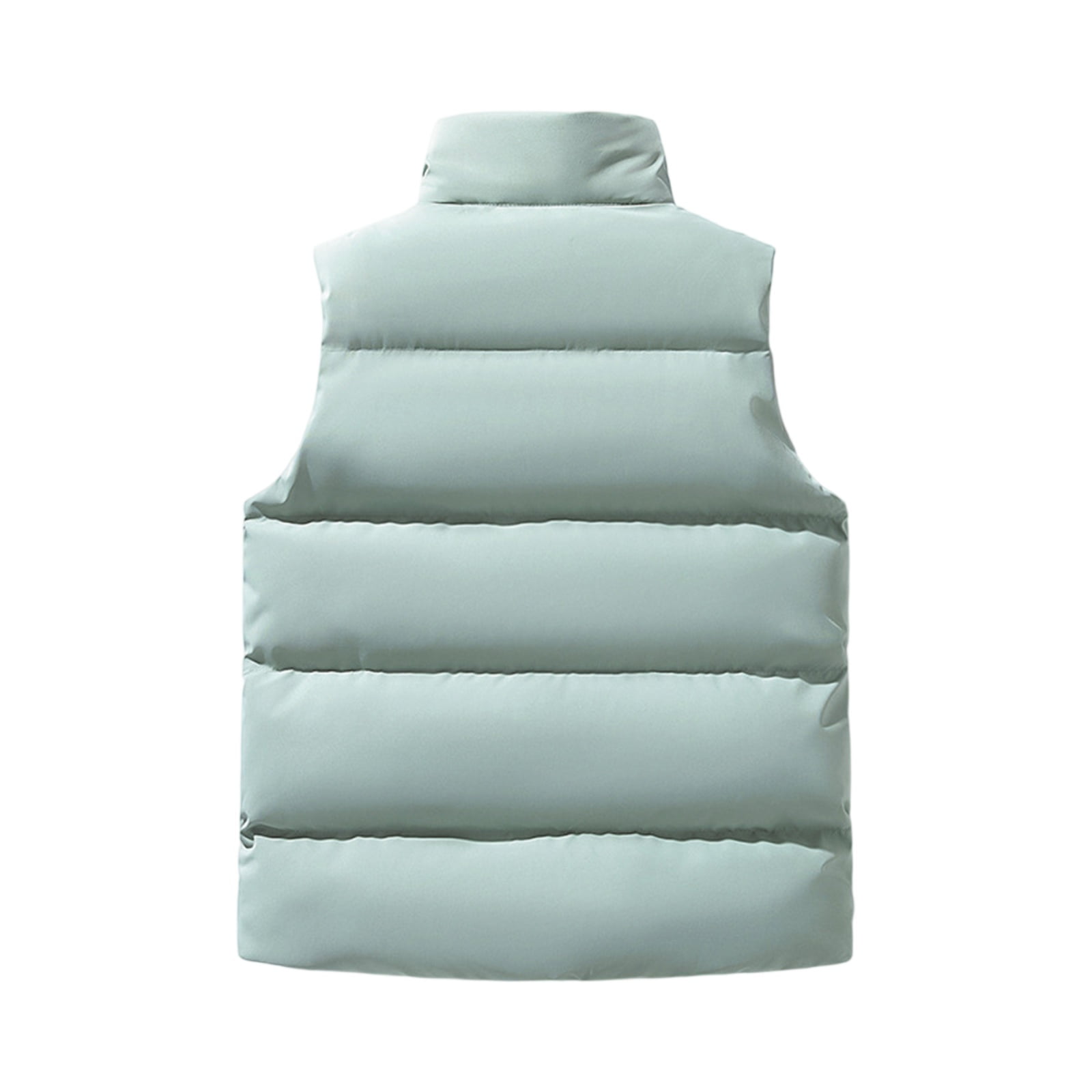 Men's Lightweight Packable Insulated Puffer Vest Outerwear Quilted Sleeveless Vests Stand Collar Solid Color Vest Jacket Outerwear Warm Winter Casual Zip Up Coat for Work Travel Outdoor,Blue L