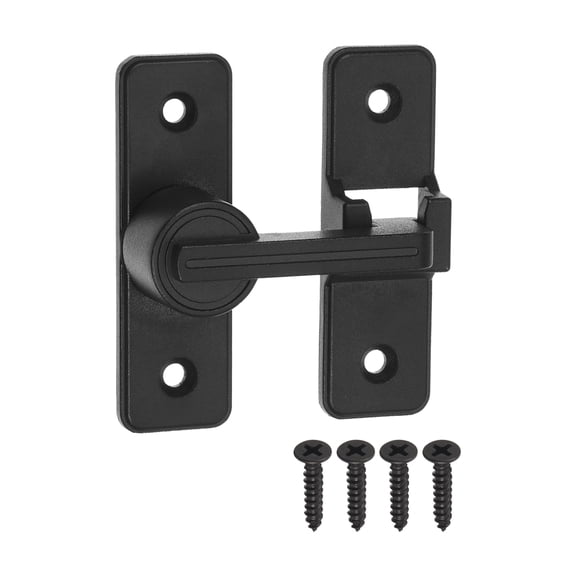 Uxcell Barn Door Lock Latch, 180 Degree Sliding Barn Door Locks, Security Gate Latches for Barn, Gate, Black