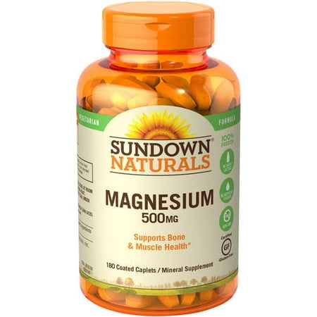 Touring Magnesium - (2 Pack) Sundown Naturals Magnesium Caplets, 500 mg, 180 Ct