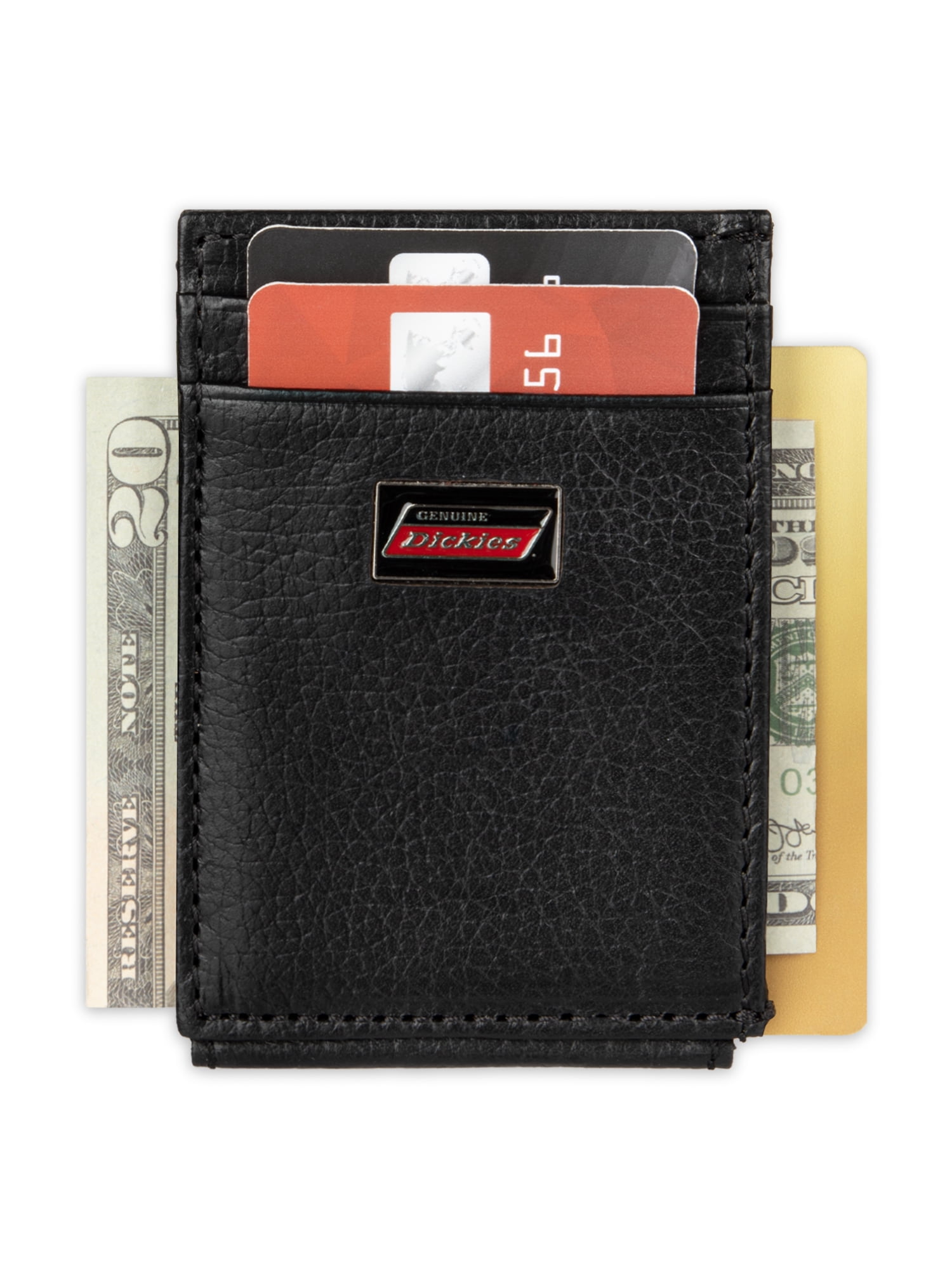 Genuine Dickies Men's Slim Magnetic Front Pocket Wallet, Black