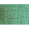 thumbnail image 1 of Ahgly Company Indoor Rectangle Oriental Turquoise Blue Industrial Area Rugs, 2' x 4', 1 of 4