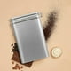 thumbnail image 1 of Tarro de hojalata | Recipiente de hierro plateado para granos de café, especias, té, dulces y aperitivos | Recipiente de cocina duradero de 12 x 7 x 19 cm con tapa hermética para organizar la, 1 of 7
