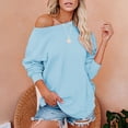 thumbnail image 2 of Heliisoer Mode Femmes Solide Asymétrique Col en Vrac Casual Manches Longues, 2 of 6