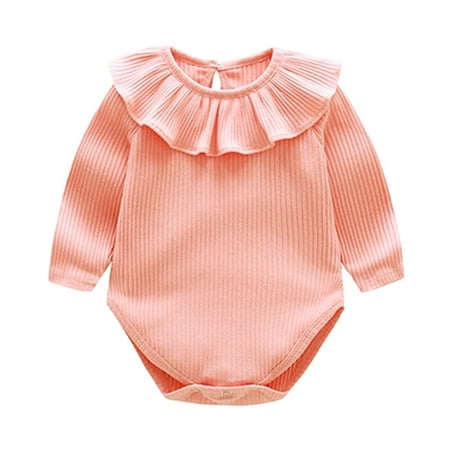 

MELDVDIB Baby Romper Toddler Infant Baby Boys Girls Solid Ruffles Romper Jumpsuit Outfits Clothing Gift on Clearance