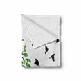 thumbnail image 2 of Birds Soft Flannel Fleece Throw Blanket, Spring Tree Silhouette of Flyind Animal Wind Liberty Peace Design Living, Cozy Plush for Indoor and Outdoor Use, 50" x 60", Green Black White, by Ambesonne, 2 of 6