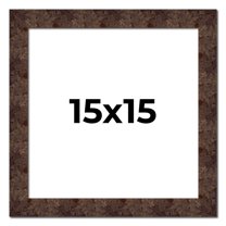 15x15 Frame Brown Burl Real Wood Picture Frame Width 1.625 Inches | Interior Frame Depth 0.5 Inches