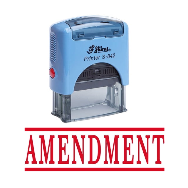 AMENDMENT Self Inking Rubber Stamp Office Stationary Custom Shiny Stamp