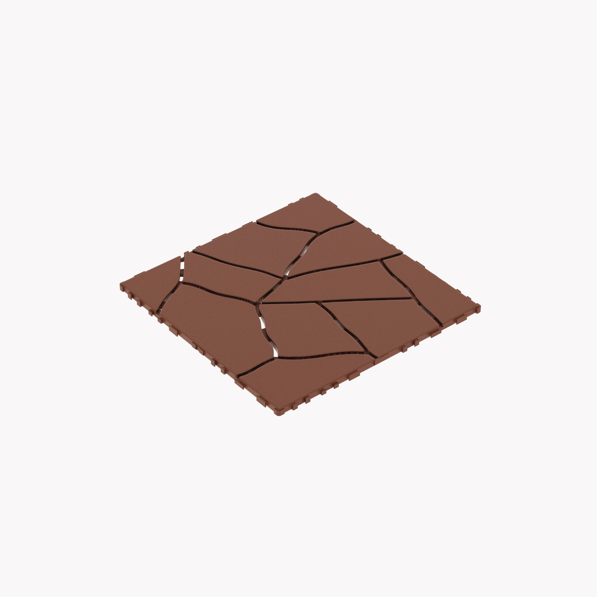 Miniyam 44 Pcs Interlocking Deck Tiles, 12" x 12", Polypropylene, for Outdoor, Patio Balcony, Brown