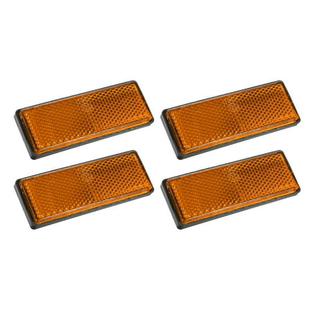 4pcs 3.46"x1.26" Universal Reflector Rectangle Motorcycle Bike Safety Increase Visibility Orange