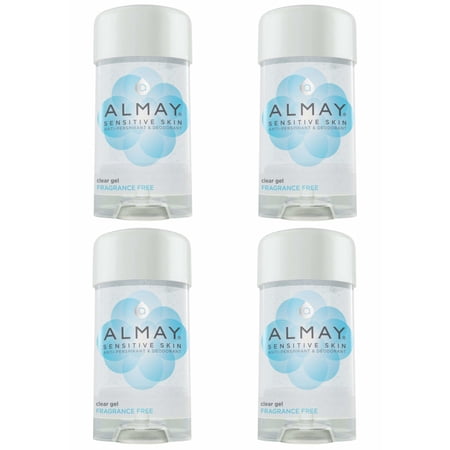 Almay Clear Gel Antiperspirant Deodorant for Women Hypoallergenic Dermatologist Tested for Sensitive Skin Fragrance Free 2.25 oz (Pack of 4)