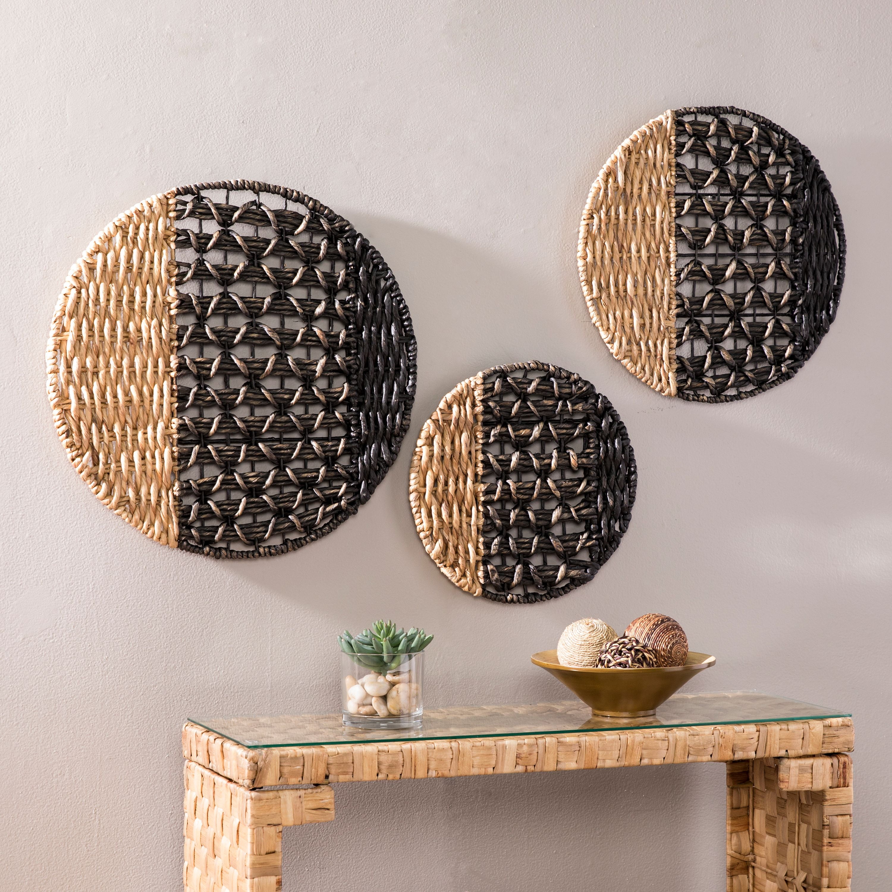 Nebli Woven Wall Décor, 3pc Set, Eclectic, Natural