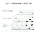thumbnail image 4 of Noble Linens 4 Piece Pattern Microfiber Bed Sheets Set, Light Gray Trio, King, 4 of 10