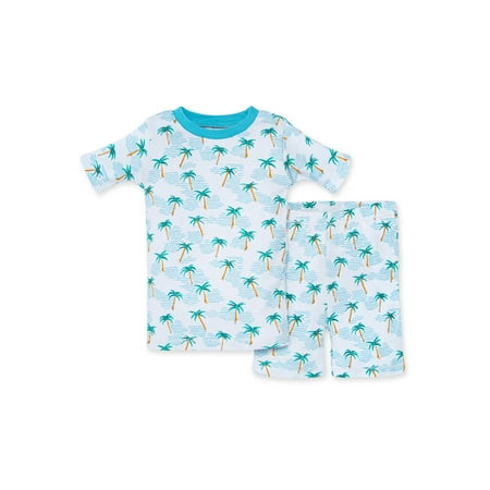 Burt's Bees Baby Organic Baby Boy & Toddler Boy Snug Fit Organic Cotton Short Sleeve Top & Shorts Pajamas, 2-Piece Set (12M-5T)