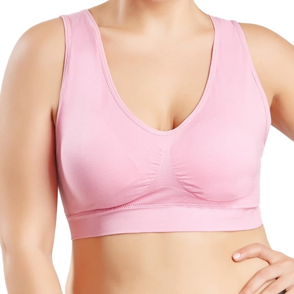 Deepwonder Compression Wirefree High Support Sports Bra Removable Padded Racerback Bras for Women Plus Size Everyday Wear, Exercise and Offers Back Support