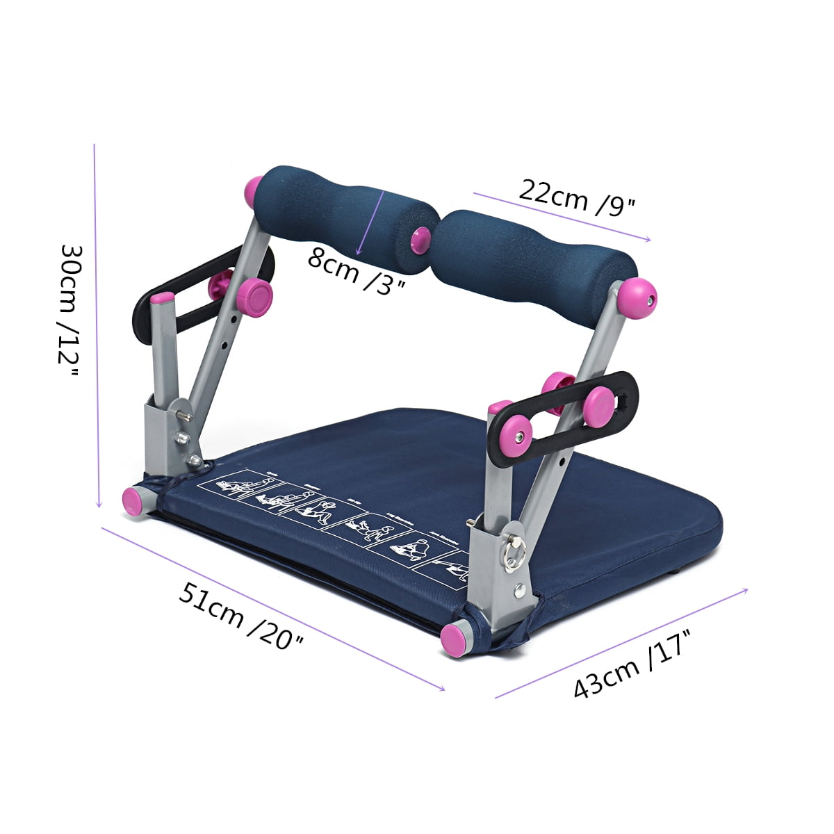 Core Fitness Equipment 3 Adjustable Resistance Gears Ab Workout Machine Trainer for Skinny Legs